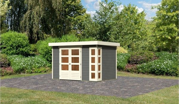 Karibu 19mm Gartenhaus Kerko 4 Terragrau 302x217cm