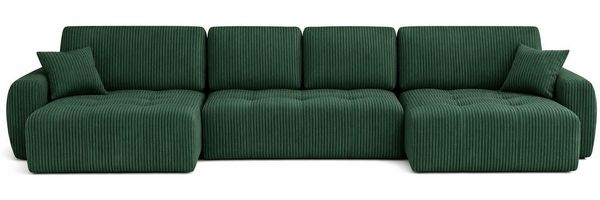 Kaiser Möbel Ecksofa mit Schlaffunktion und Bettkasten, Sofa U-Form, Cordstoff Poso, Ivo U, Strapazierfähiger Cordstoff,Hoher Sitz- und Schlafkomfort