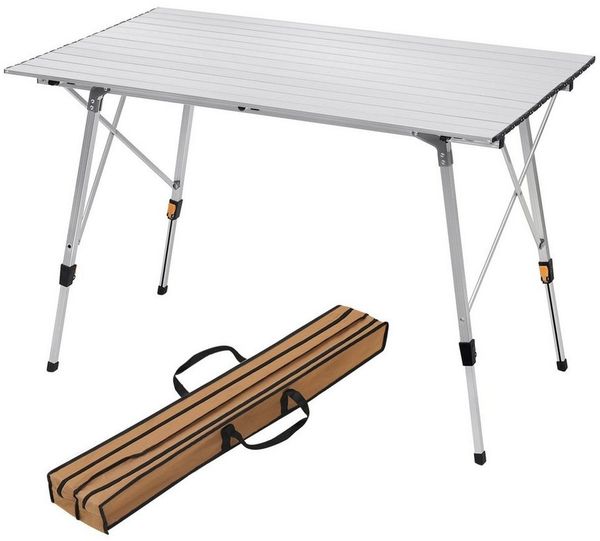 Woltu Campingtisch (1-St), aus Alu, klappbar, höhenverstellbar, 120x68.5cm für 4-6 Personen