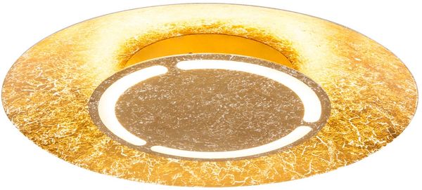 LED Deckenleuchte, Metall, gold, weiß, 50 cm