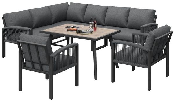 REDOM Gartenlounge-Set mit verzinktem Eisengestell, (für Garten, Balkon & Terrasse – Komfort & Langlebigkeit, 1-tlg), mit Relaxfunktion