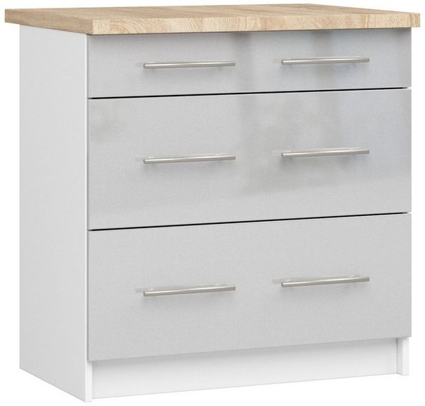 Raumhirsch Furniture Unterschrank Moderner Küchenunterschrank - 3 Schubladen - Küchenmodul (viele Farbvarianten, Maße 60 x 80 x 46 cm) - Hochwertig & stabil