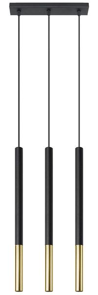 Pendelleuchte, Stahl, schwarz-gold, H 110 cm