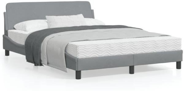vidaXL Bettgestell "Dover" Hellgrau 140x190 cm Stoff 373165