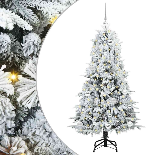 vidaXL Künstlicher klappbarer Weihnachtsbaum Weiß 150 cm PE und PVC 3397476