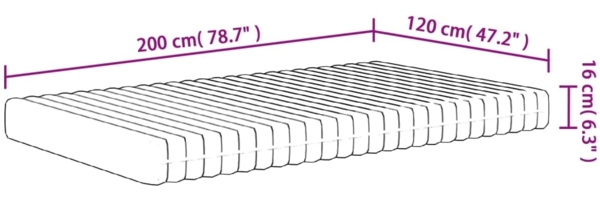vidaXL Matratze Schaumstoff Mittelweich 120x200 cm 373047 Bild 8