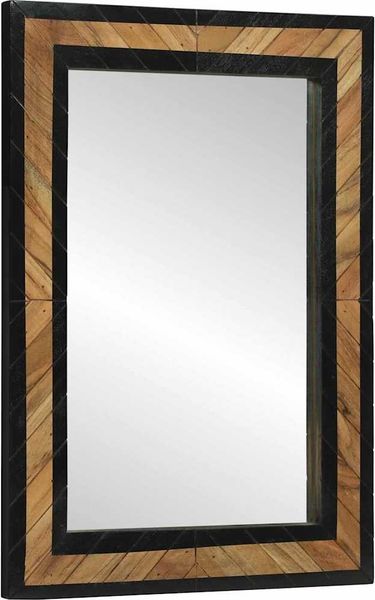 vidaXL Spiegel Schwarz und Braun 70 x 2 x 70 cm Massivholz Akazie 374117