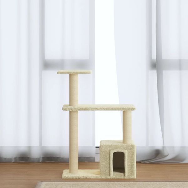 vidaXL Kratzbaum mit Sisal-Kratzsäulen Creme 70 cm 171433