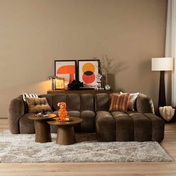 Bronx71 Ecksofa Luca Chenille mocha rechts