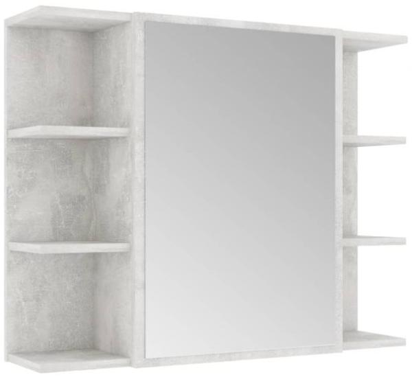 vidaXL Bad-Spiegelschrank Betongrau 80x20,5x64 cm Holzwerkstoff 802610