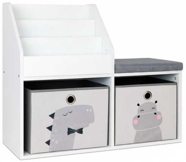 Relaxdays Kinderbank mit Bücherregal Bild 10