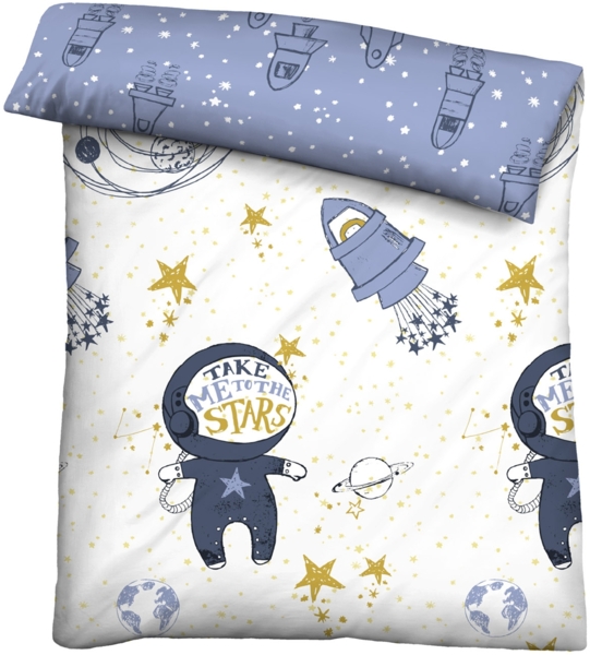 biberna 0004647 Feinbiber-Bettwäsche, eisblau, 1x 100x135 cm + 1x 40x60 cm