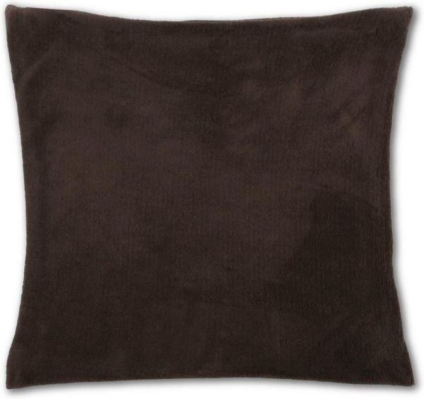 Kissenhülle Kuschel 30x30cm Kissenbezug Dekokissen Auswahl: braun - hot chocolate ohne Füllung