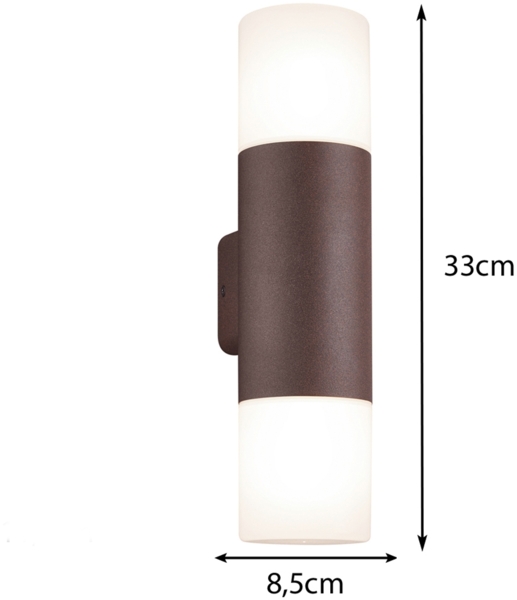 LED Außenwandlampe Up and Down Light Rostoptik IP44 - Außenbeleuchtung Haus Bild 3