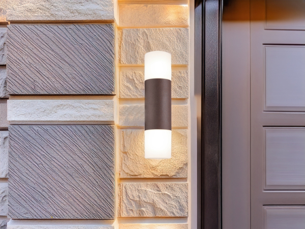 LED Außenwandlampe Up and Down Light Rostoptik IP44 - Außenbeleuchtung Haus Bild 4