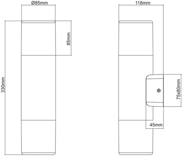 LED Außenwandlampe Up and Down Light Rostoptik IP44 - Außenbeleuchtung Haus Bild 7