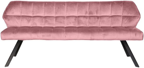 Esszimmerbank Spinras mit Lehne, Samtbezug modern, Rosa, weich gepolstert für 2–3 Personen
