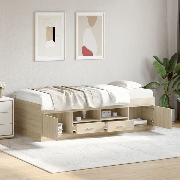 vidaXL Tagesbett mit Schubladen ohne Matratze Sonoma-Eiche 75x190 cm 3280260
