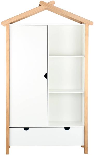 Kleiderschrank LISSABON Hausform in weiß, T51 x B112 x H187 cm