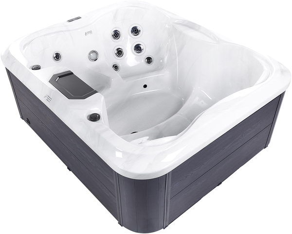 Whirlpool Outdoor weiß mit LED rechteckig 215 x 180 cm ARCELIA