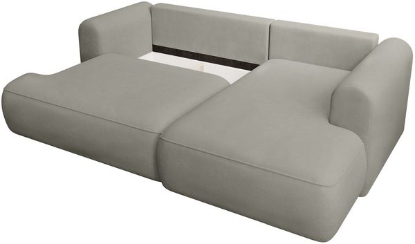 Selsey ''Ovo Mini' Eckschlafsofa rechtsseitig mit Stauraum, Easy-Clean-Chenille-Bezug, hellgrau, 93 x 238 x 156 cm Bild 4