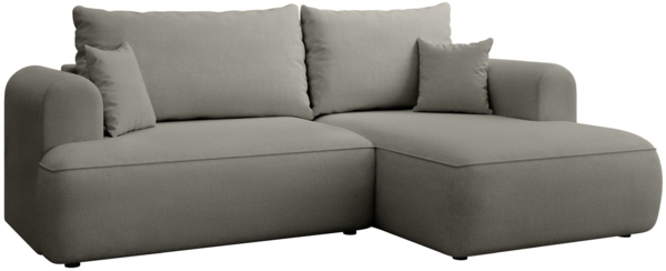 Selsey ''Ovo Mini' Eckschlafsofa rechtsseitig mit Stauraum, Easy-Clean-Chenille-Bezug, hellgrau, 93 x 238 x 156 cm