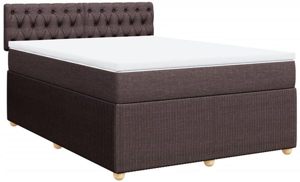 vidaXL Boxspringbett mit Matratze Dunkelbraun 140x190 cm Stoff 3289761 Bild 3
