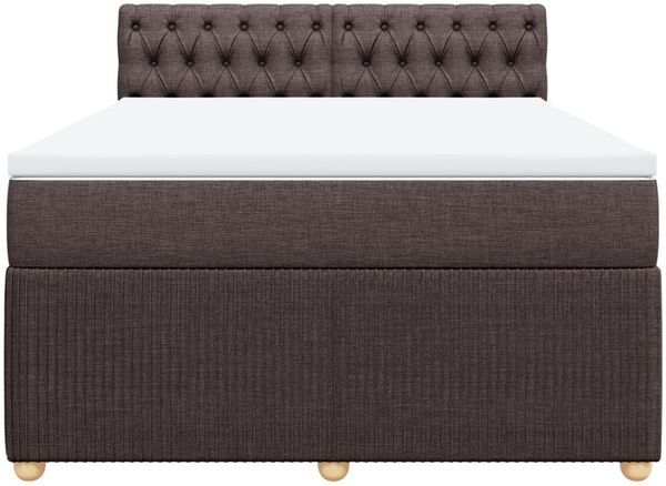 vidaXL Boxspringbett mit Matratze Dunkelbraun 140x190 cm Stoff 3289761 Bild 6