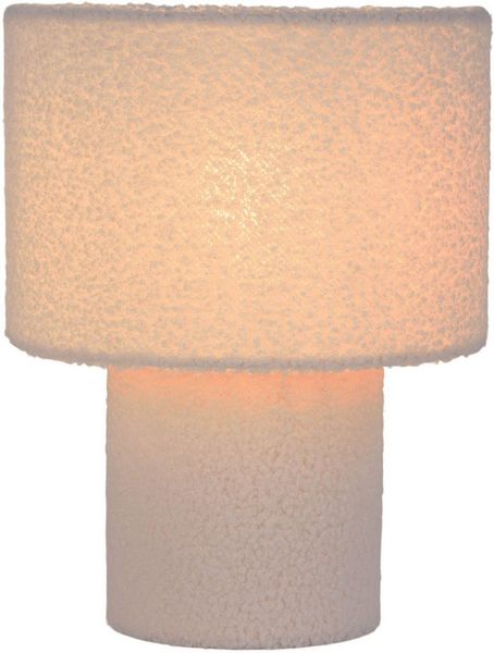 näve Tischleuchte Fluffy, ohne Leuchtmittel, fluffiger Plüschbezug, H:31cm D:23cm, Zuleitung mit Kippschalter, E27