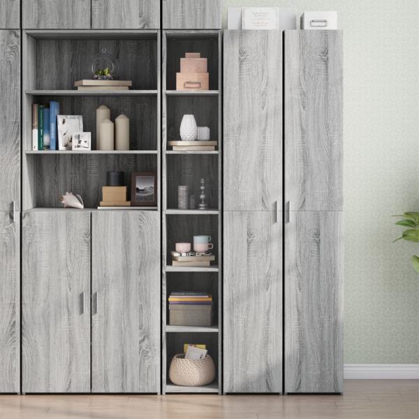 vidaXL Highboard Grau Sonoma-Eiche 30x41x185 cm Holzwerkstoff 846416