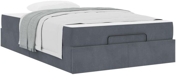 vidaXL Bettgestell mit Matratze 2 pcs Dunkelgrau Samt 3399547 Bild 3