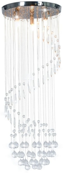 vidaXL Deckenleuchte mit Kristallperlen Silbern Spirale G9 281577