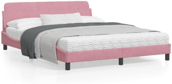 vidaXL Bettgestell mit Kopfteil "Dover" Rosa 160x200 cm Samt 373217