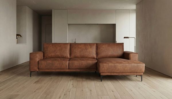 OTTO home Ecksofa Polsterecke Oland, Struktur, Flachgewebe, Luxus-Microfaser, Boucle, L-Form, 280 cm, Wellenunterfederung, Skandi-Design, Metallfüße