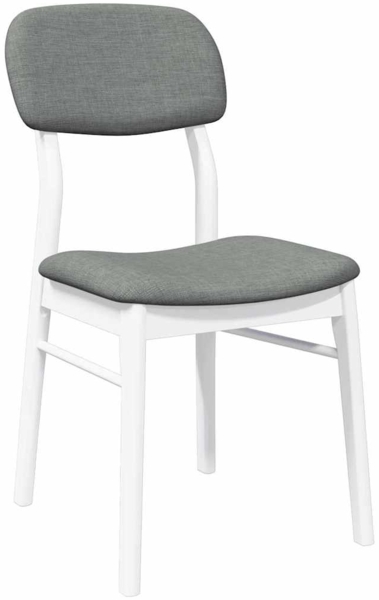 vidaXL Esszimmerstühle mit Kissen 2 Stk. Weiß Massivholz Gummibaum 4102526 Bild 3