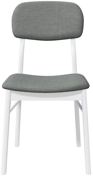 vidaXL Esszimmerstühle mit Kissen 2 Stk. Weiß Massivholz Gummibaum 4102526 Bild 4