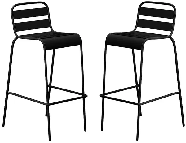 Vente-unique - MIRMANDE Garden dining set Metall Schwarz - B 56 cm x H 97 cm x L 57 cm