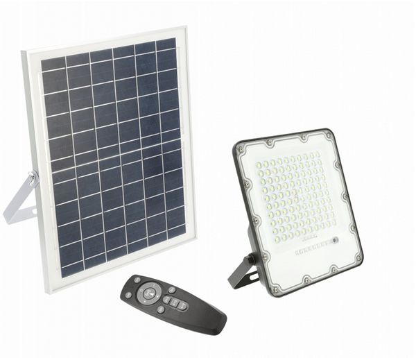 200 Watt LED Solar Fluter Solarbetrieben 280 x 262 x 37mm mit Fernbedienung Kaltweiß 2000 Lumen