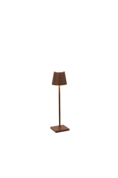 Zafferano, Poldina Micro Lampe, Kabellose, Wiederaufladbare Tischlampe mit Touch Control, Geeignet für Wohnzimmer und Außenbereich, Dimmer, 2200-3000 K, Höhe 27,5 cm, Farbe Corten