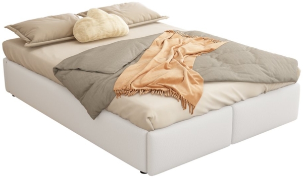 OKWISH Polsterbett Plattformbett ohne Kopfteil (Polsterbett ohne Kopfteil mit hydraulischer Lagerung und 2 Schubladen, stabiler MDF-Rahmen, 140x200 cm), ohne Matratze