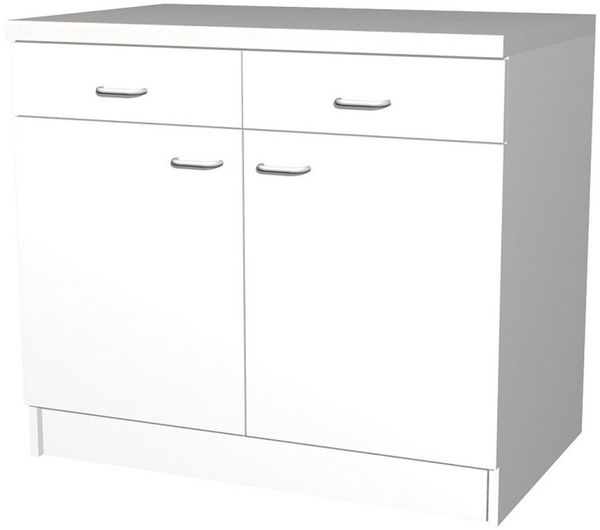 Flex-Well Unterschrank Küchenunterschrank 100 cm breit - Weiß – Rapido