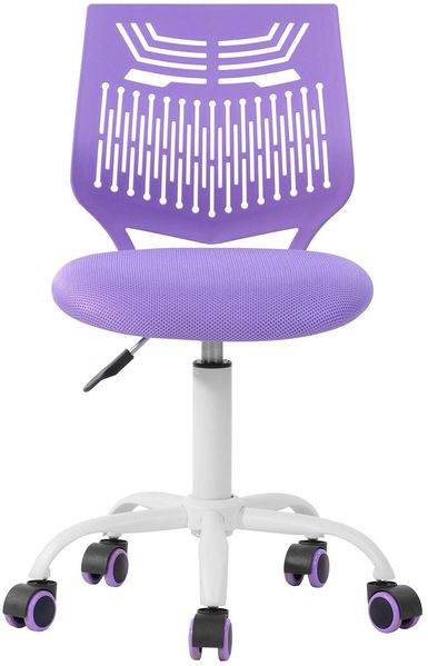 FurnitureR Moderner Bürostuhl ohne Armlehne, für das Büro, zu Hause, ergonomisch, drehbar und höhenverstellbar, Violett