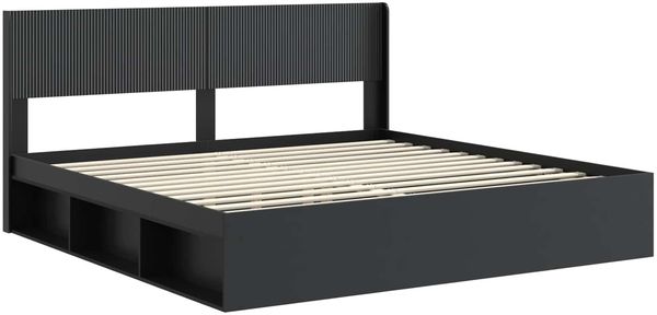 vidaXL Bettgestell mit Stauraum und Kopfteil Schwarz 180 x 200 cm 3414180 Bild 4