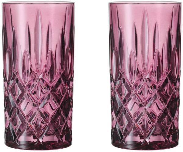 Nachtmann Longdrinkglas Nachtmann Noblesse Longdrink Berry 2er Set, Kristallglas