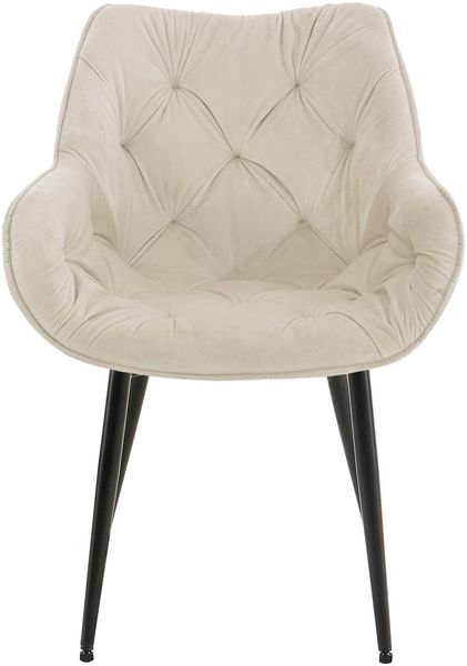 CLP 4er Set Stuhl Tanna Samt Gesteppt,creme Bild 3