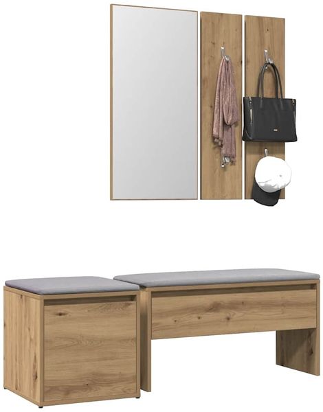 vidaXL Garderoben-Set Artisan-Eiche Holzwerkstoff 3329172