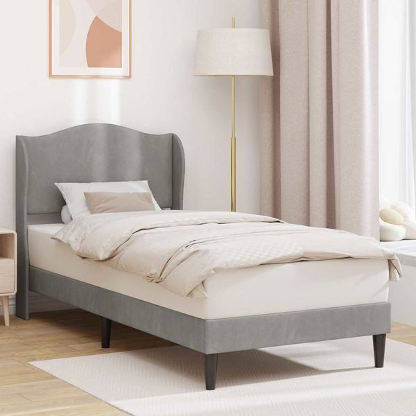 vidaXL Bettrahmen mit Kopfteil Hellgrau 80 x 200 cm Samt 42027881