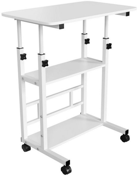 JEOBEST Computertisch Schreibtischh mit Rollen, Laptoptisch mit Ablage, (1-St, Laptoptisch) PC-Tisch Stehend, Höhenverstellbarer