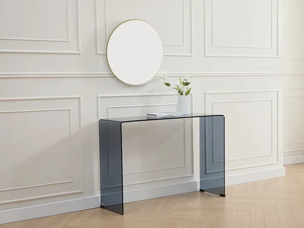 Vente-unique - ALONZO Konsole Glas TransparentSchwarz - B 35 cm x H 75 cm x L 110 cm