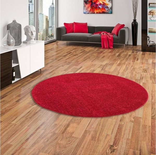 Snapstyle Veloursteppich Hochflor Velours Teppich Mona Rund, Rund, Höhe: 16 mm